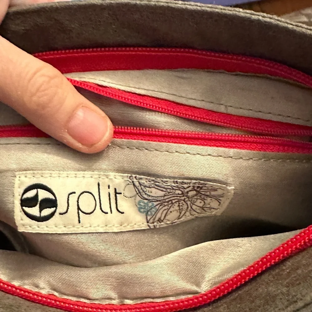 Split Charcoal Wristlet Clutch
